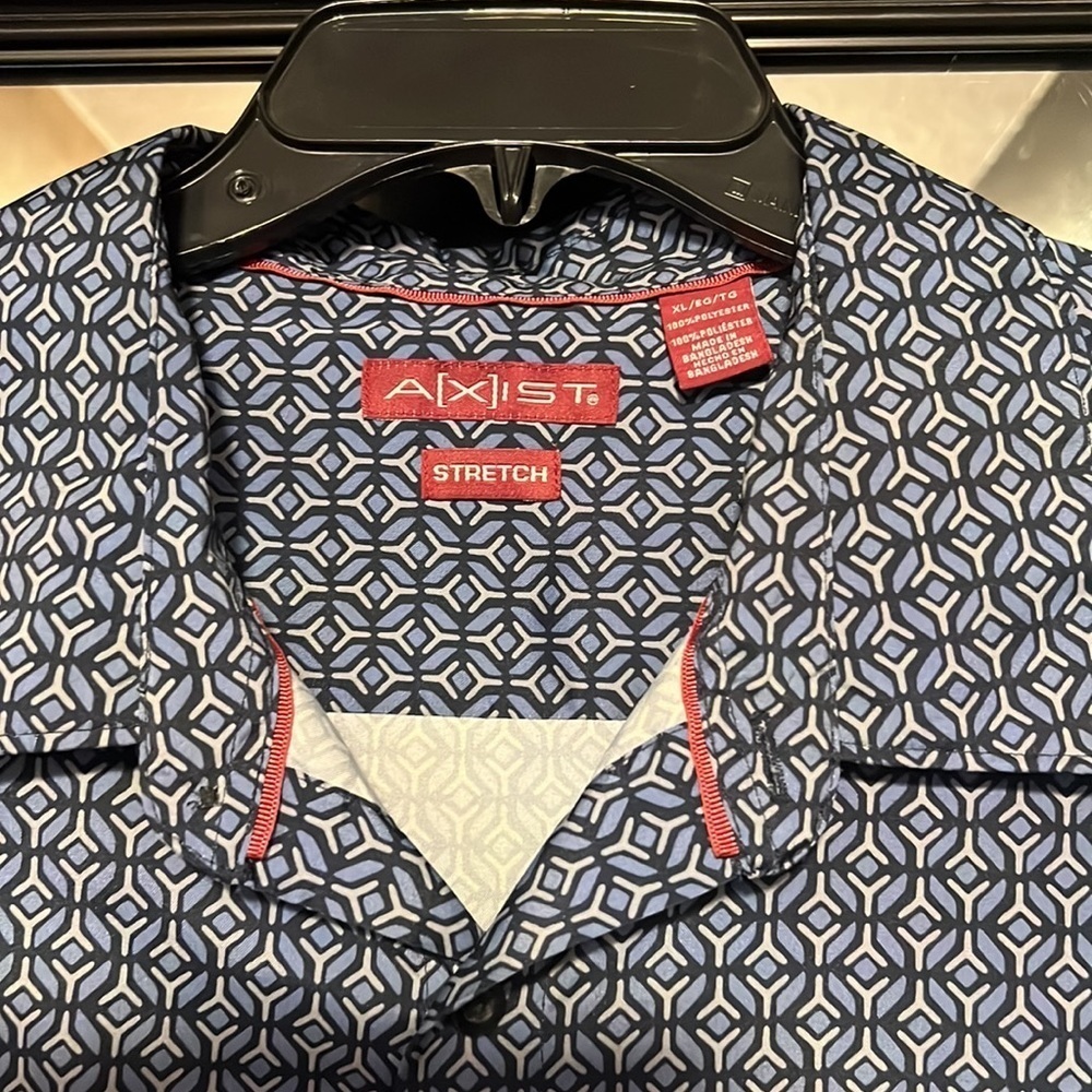 (EUC) NICE MENS BLUE PATERN DRESS SHIRT SZ XL